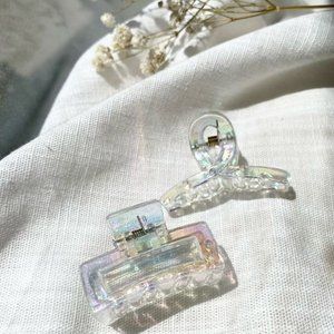 Iridescent hair claws set of two